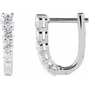 1/2 ct Diamond Accented U-Hoop Earrings