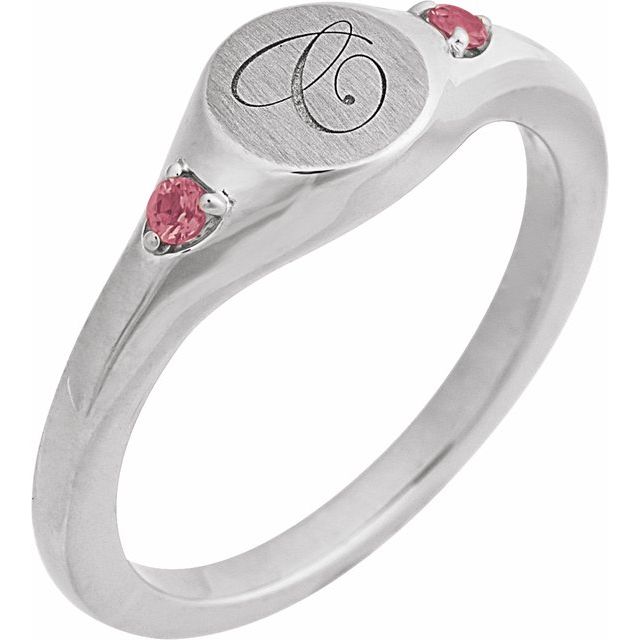 14k-white-engravable-natural-pink-tourmaline-signet-ring