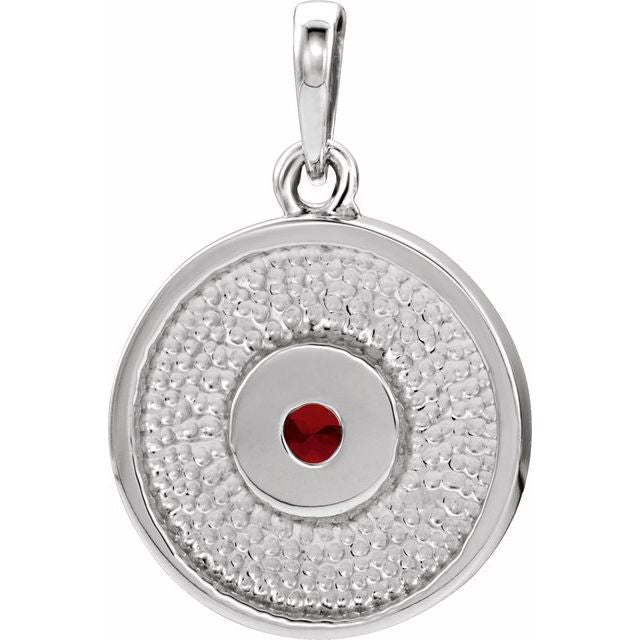 14k-white-natural-mozambique-garnet-disc-pendant