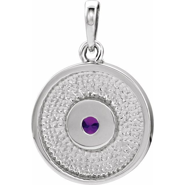 14k-white-natural-amethyst-disc-pendant