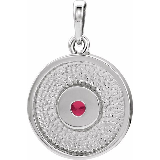 14k-white-natural-ruby-disc-pendant