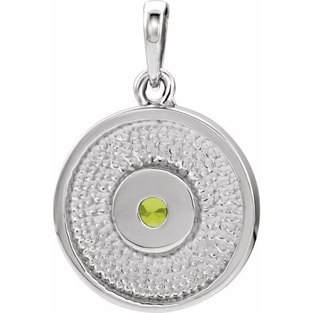 14k-white-natural-peridot-disc-pendant