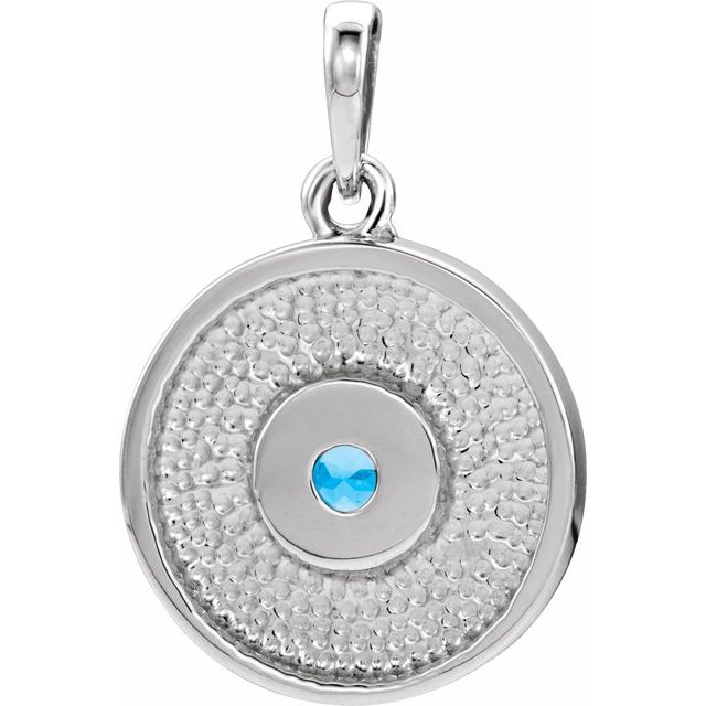 14k-white-natural-blue-zircon-disc-pendant