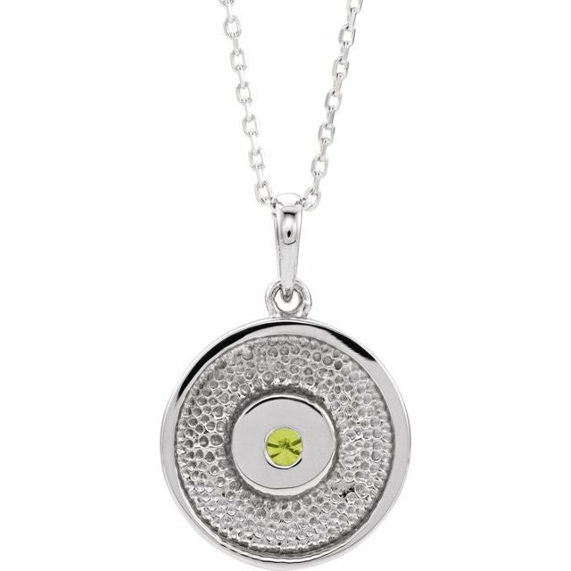 14k-white-natural-peridot-disc-16-18"-necklace