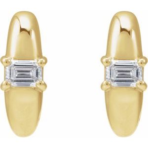 Diamond Accented Hoop Earrings