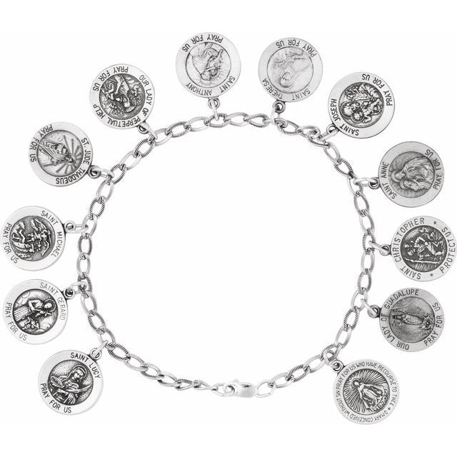 sterling-silver-saints-charm-7-1/2"-bracelet