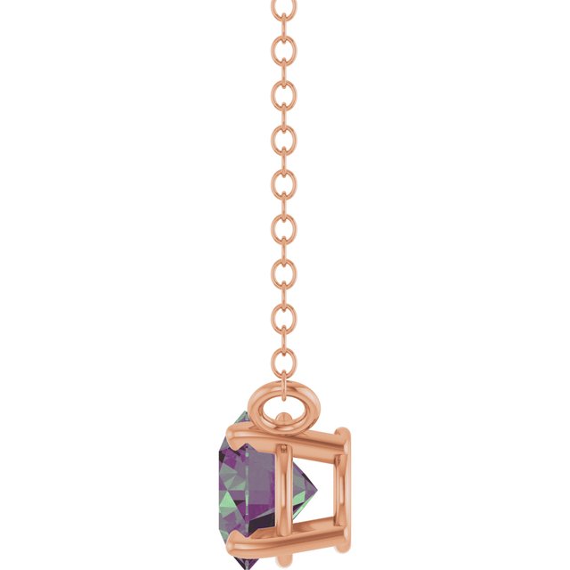 14k-rose-gold-lab-grown-alexandrite-solitaire-18"-necklace