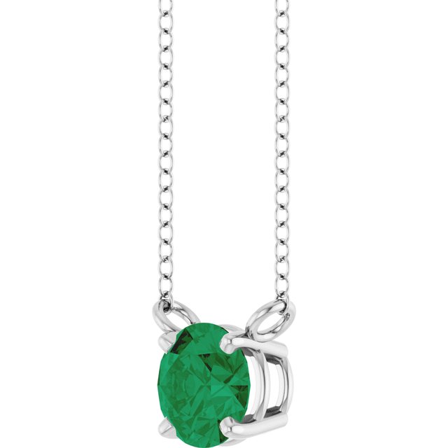 14k-white-gold-lab-grown-emerald-solitaire-18"-necklace
