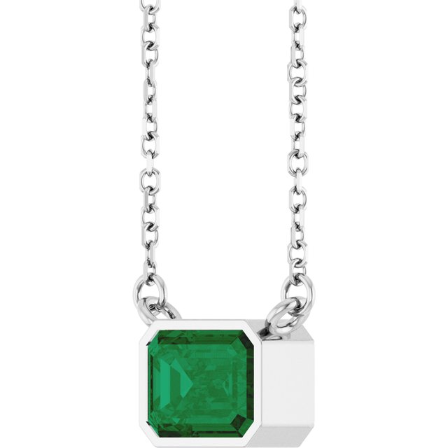 platinum-lab-grown-emerald-18"-necklace
