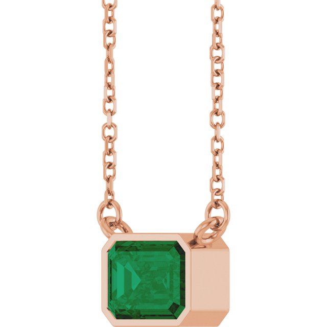 14k-rose-gold-lab-grown-emerald-18"-necklace