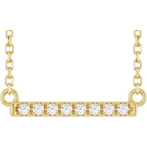 Diamond French-Set Bar Necklace