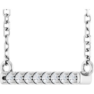 Diamond French-Set Bar Necklace