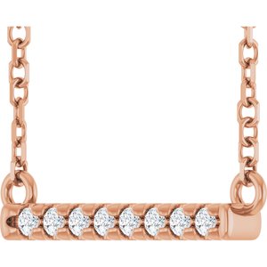 Diamond French-Set Bar Necklace