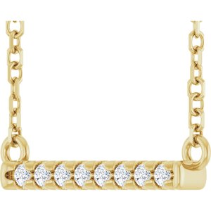 Diamond French-Set Bar Necklace
