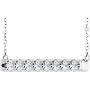 Diamond French-Set Bar Necklace
