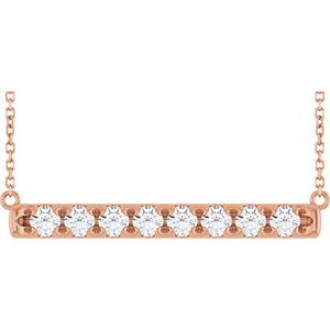 Diamond French-Set Bar Necklace