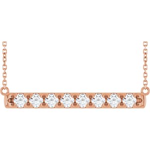 Diamond French-Set Bar Necklace