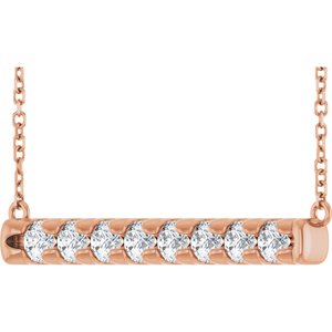 Diamond French-Set Bar Necklace