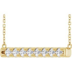 Diamond French-Set Bar Necklace