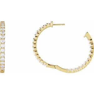 1 ct Diamond Inside-Outside Hoop Earrings