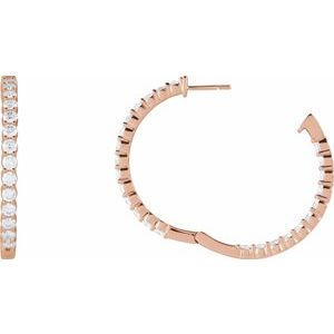 1 ct Diamond Inside-Outside Hoop Earrings