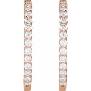 1 ct Diamond Inside-Outside Hoop Earrings