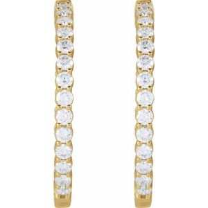 1 ct Diamond Inside-Outside Hoop Earrings