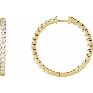 1 ct Diamond Inside-Outside Hoop Earrings