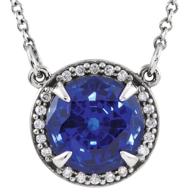 14k-white--lab-grown-blue-sapphire-&-.04-ctw-natural-diamond-16"-necklace