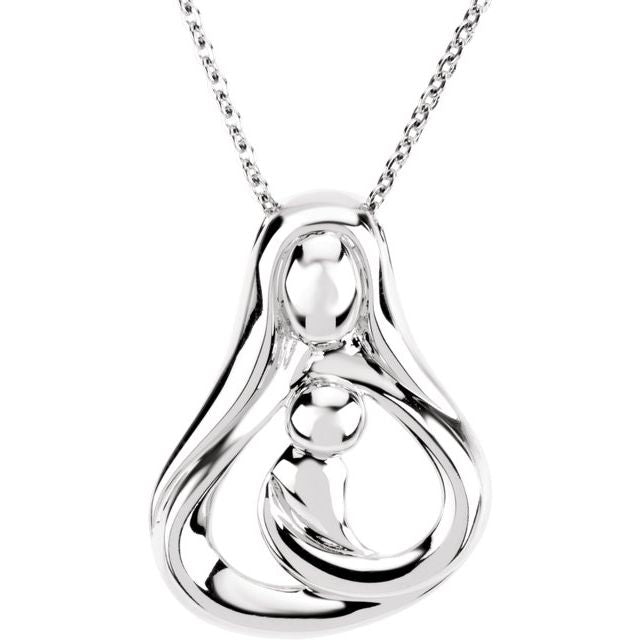 sterling-silver-1-child-mother's-embrace-16"-necklace