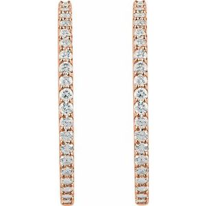 6 1/2 ct Diamond Inside-Outside Hinged Hoop Earrings