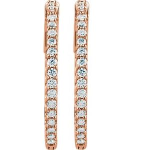 6 1/2 ct Diamond Inside-Outside Hinged Hoop Earrings