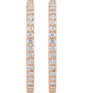 6 1/2 ct Diamond Inside-Outside Hinged Hoop Earrings