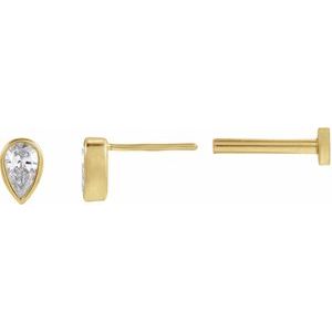 Diamond 1/10 ct Micro Pear Bezel Earrings