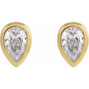 Diamond 1/10 ct Micro Pear Bezel Earrings