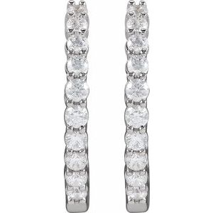 1 ct Diamond Inside-Outside Hoop Earrings