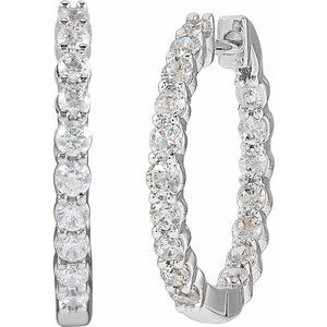 1 ct Diamond Inside-Outside Hoop Earrings