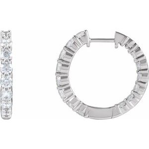 1 ct Diamond Inside-Outside Hoop Earrings
