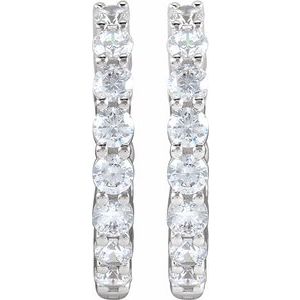 1 ct Diamond Inside-Outside Hoop Earrings