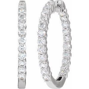 1 ct Diamond Inside-Outside Hoop Earrings