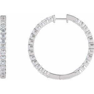 1 ct Diamond Inside-Outside Hoop Earrings