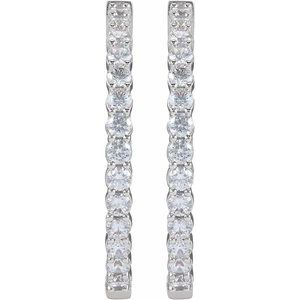 1 ct Diamond Inside-Outside Hoop Earrings