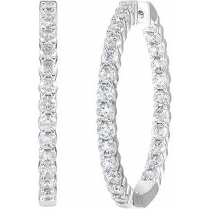 1 ct Diamond Inside-Outside Hoop Earrings
