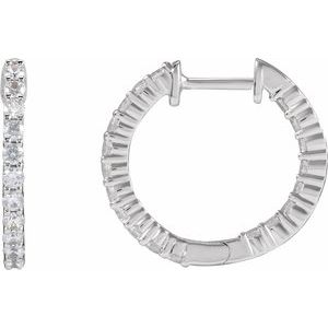 1 ct Diamond Inside-Outside Hoop Earrings