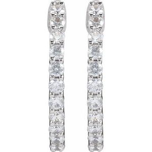 1 ct Diamond Inside-Outside Hoop Earrings