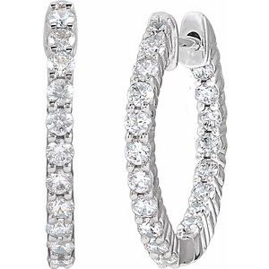 1 ct Diamond Inside-Outside Hoop Earrings