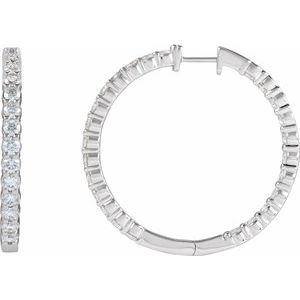 1 ct Diamond Inside-Outside Hoop Earrings