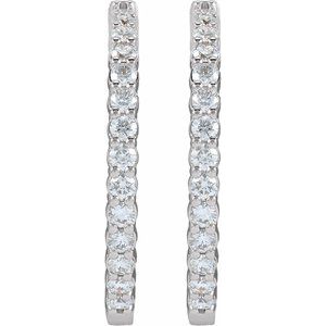 1 ct Diamond Inside-Outside Hoop Earrings
