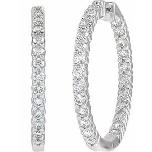 1 ct Diamond Inside-Outside Hoop Earrings