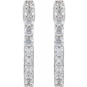 1 ct Diamond Inside-Outside Hoop Earrings